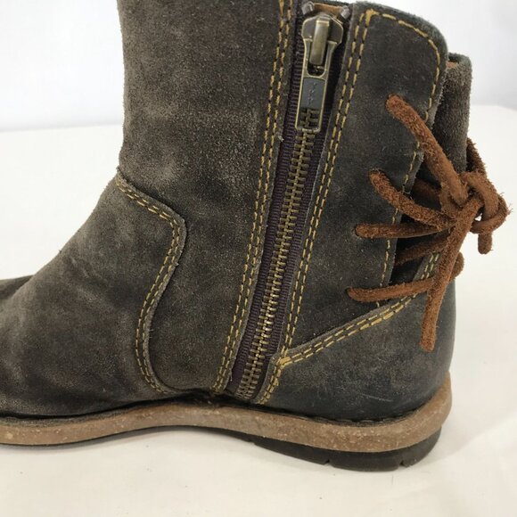 BORN ~ WOMENS 7/38 ~ BROWN TAN SUDE SIDE ZIP BOOT BOOTIE - Picture 5 of 8
